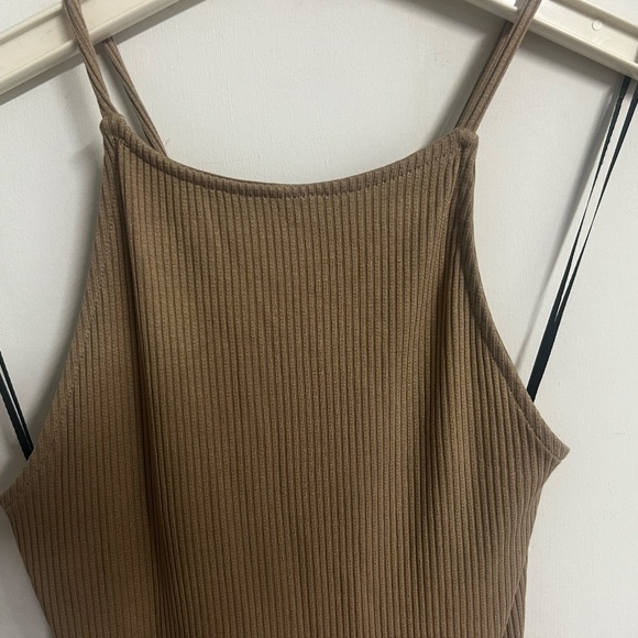 H&M Nude Mini Ribbed Dress - Picture 2 of 6